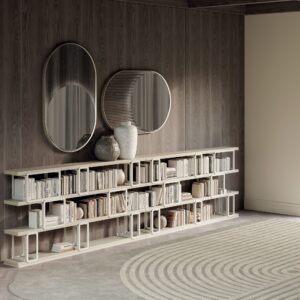 Miani miroir design haut de gamme par Vittoria Frigerio, avec verre bronze, cadre cuir et éclairage LED. Disponible chez D-Style Interior.