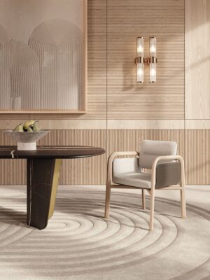 Grace chaise design haut de gamme avec accoudoirs par Vittoria Frigerio, élégante et confortable, parfaite pour la salle à manger. Disponible chez D-Style Interior.