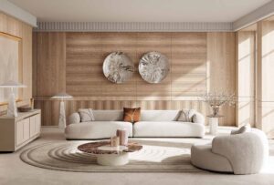 Monaco fauteuil de Vittoria Frigerio, un design italien contemporain aux lignes courbes et confort enveloppant. Disponible chez D-Style Interior.