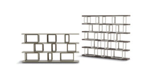 Griffi Bibliothèque modulable en bois et métal par Vittoria Frigerio, au design contemporain et entièrement personnalisable. Disponible chez D-Style Interior.