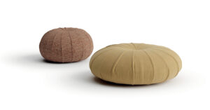 Flori pouf design haut de gamme par Vittoria Frigerio, finition plissée artisanale et allure élégante. Disponible chez D-Style Interior.