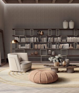 Flori pouf design haut de gamme par Vittoria Frigerio, finition plissée artisanale et allure élégante. Disponible chez D-Style Interior.