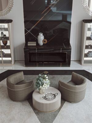 Diana fauteuil de Vittoria Frigerio, au design classique et élégant avec broderie et zip décoratif. Disponible chez D-Style Interior.