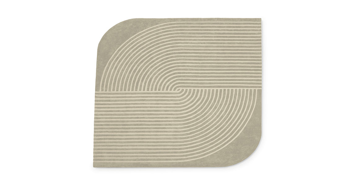 Cusani tapis de Vittoria Frigerio associe lignes précises et courbes élégantes dans un tapis haut de gamme en Tencel. Disponible chez D-Style Interior.
