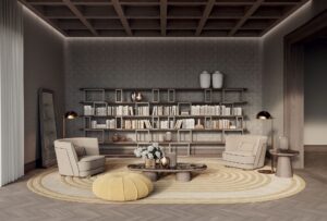 Barberini miroir design haut de gamme par Vittoria Frigerio, avec cadre en cuir ou frêne et verre bronze chanfreiné. Disponible chez D-Style Interior.