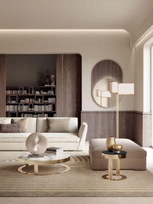 Miani miroir design haut de gamme par Vittoria Frigerio, avec verre bronze, cadre cuir et éclairage LED. Disponible chez D-Style Interior.