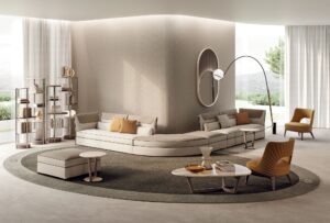 Miani miroir design haut de gamme par Vittoria Frigerio, avec verre bronze, cadre cuir et éclairage LED. Disponible chez D-Style Interior.