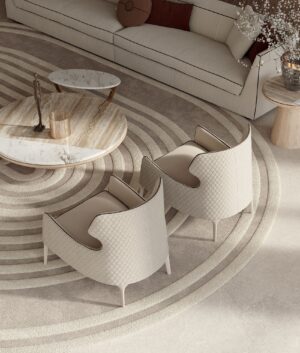 Piola Bergère fauteuil design haut de gamme par Vittoria Frigerio avec dossier aux ailes enveloppantes et capitonnage raffiné. Disponible chez D-Style Interior.