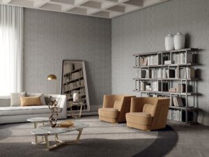 Greppi fauteuil design haut de gamme par Vittoria Frigerio avec dossier haut enveloppant et finitions luxueuses. Disponible chez D-Style Interior.