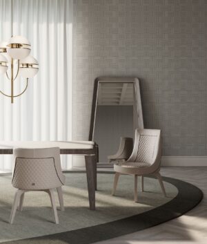 Perla chaise de Vittoria Frigerio, un modèle pivotant élégant et confortable au design italien raffiné. Disponible chez D-Style Interior.
