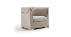 Diana fauteuil de Vittoria Frigerio, au design classique et élégant avec broderie et zip décoratif. Disponible chez D-Style Interior.