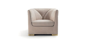 Diana fauteuil de Vittoria Frigerio, au design classique et élégant avec broderie et zip décoratif. Disponible chez D-Style Interior.