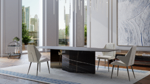 Cubitum 72 table à manger design haut de gamme par Reflex Angelo, au style contemporain et finitions bronze raffinées. Disponible chez D-Style Interior.