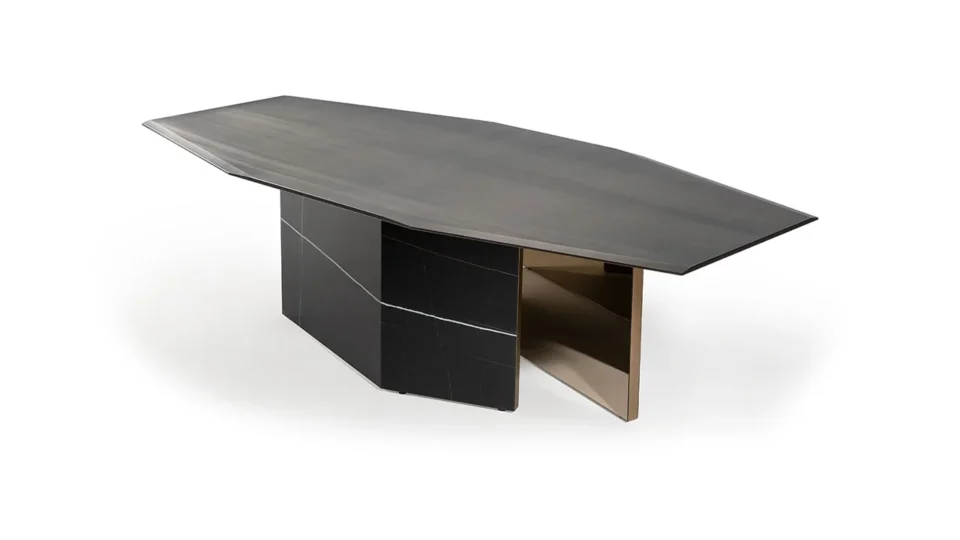 Cubitum 72 table à manger design haut de gamme par Reflex Angelo, au style contemporain et finitions bronze raffinées. Disponible chez D-Style Interior.