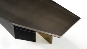 Cubitum 72 table à manger design haut de gamme par Reflex Angelo, au style contemporain et finitions bronze raffinées. Disponible chez D-Style Interior.