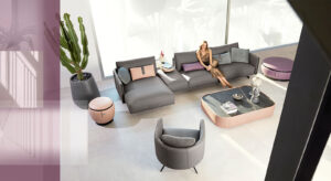 Philly canapé design haut de gamme en cuir par Gamma Arredamenti, alliance parfaite entre artisanat italien et élégance contemporaine. Disponible chez D-Style Interior.