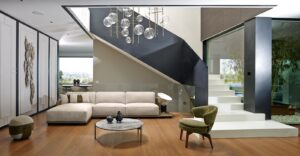 Border canapé haut de gamme en cuir par Gamma Arredamenti, design minimaliste avec surpiqûres décoratives et finitions artisanales. Disponible chez D-Style Interior.