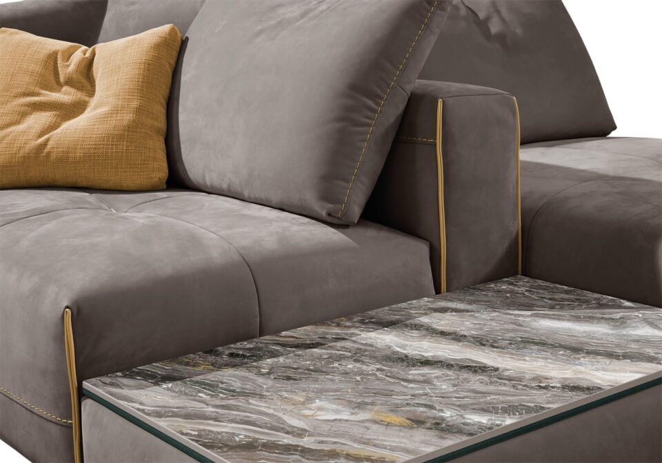 Puzzle canapé design haut de gamme par Gamma Arredamenti, alliant confort, élégance et modularité. Disponible chez D-Style Interior.