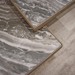 Vincent Canapé design haut de gamme par Gamma Arredamenti avec options bibliothèque ou table d’appoint intégrées. Disponible chez D-Style Interior.