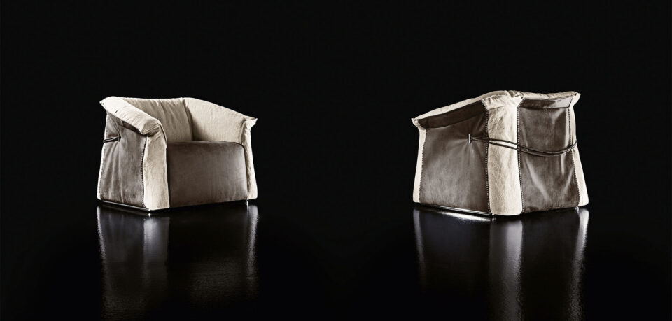 Charlotte fauteuil moderne en cuir par Gamma Arredamenti au design raffiné et personnalisable. Disponible chez D-Style Interior.
