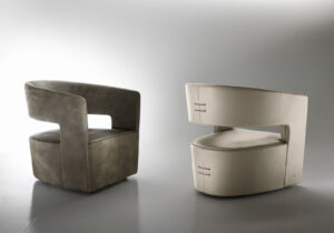 Gem fauteuil par Gamma Arredamenti, une pièce de mobilier haut de gamme alliant confort, élégance et design contemporain. Disponible chez D-Style Interior.