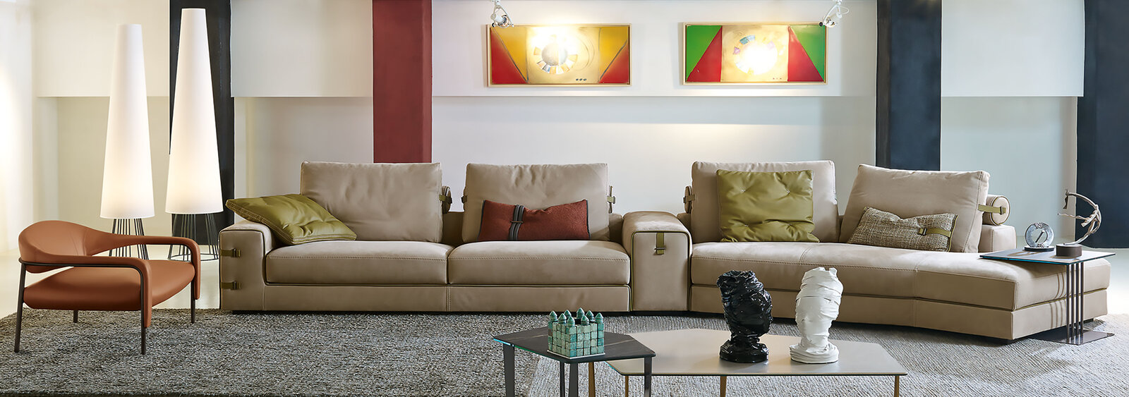 Spider fauteuil de Gamma Arredamenti, cuir urbain avec assise généreuse et dossier rembourré. Disponible chez D-Style Interior.