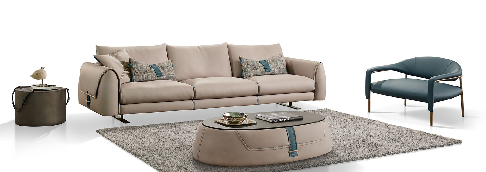 Spider fauteuil de Gamma Arredamenti, cuir urbain avec assise généreuse et dossier rembourré. Disponible chez D-Style Interior.