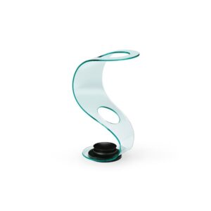 Porte-parapluies Cobra en verre cintré et métal vernis noir par Fiam Italia