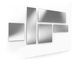 Miroir design Mirage de Fiam Italia avec profil métallique espacé du mur