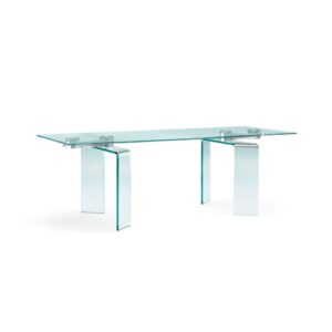 Table de design RAY Plus en cristal courbé Fiam Italia