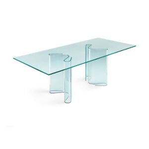Table Sahara design bombé en verre par Bartoli Design Fiam Italia