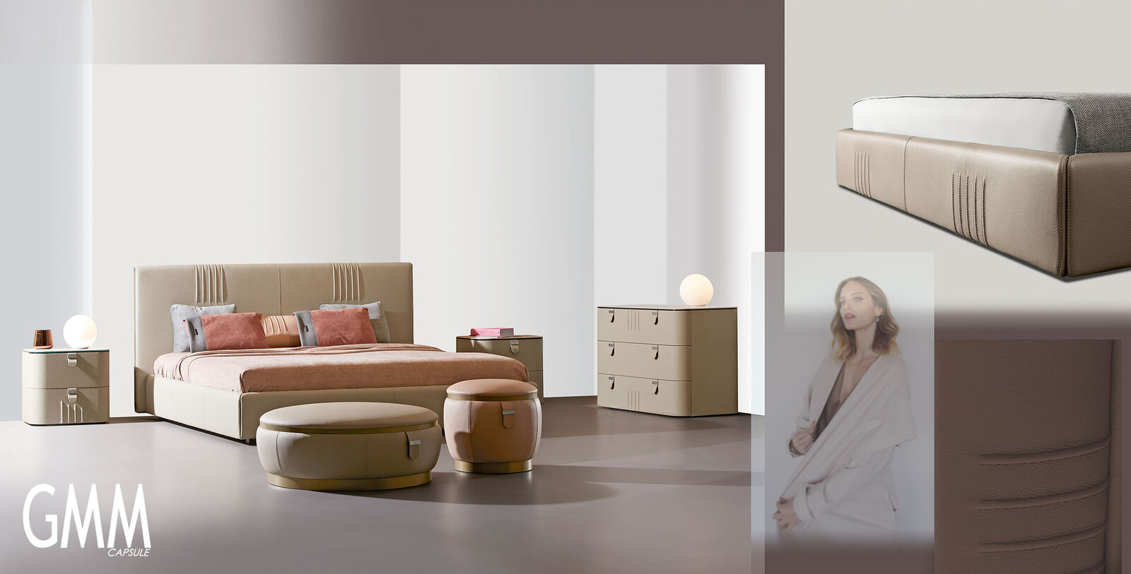 Philly Ottomans de Gamma Arredamenti, design Giuseppe Viganò, allient élégance, confort et créativité italienne. disponibles chez D-Style Interior.