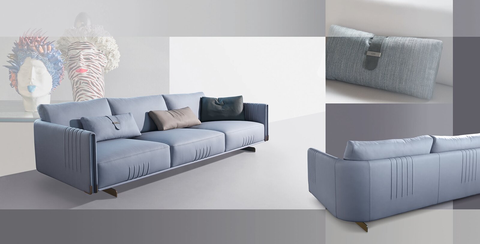 Philly coussins de Gamma Arredamenti, dessinés par Giuseppe Viganò, allient confort, design contemporain et savoir-faire italien exceptionnel. Disponible chez D-Style Interior.