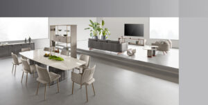 Philly Table à manger design haut de gamme issue de la collection GMM Capsule. Élégance architecturale et finitions personnalisables, disponible chez D-Style Interior.