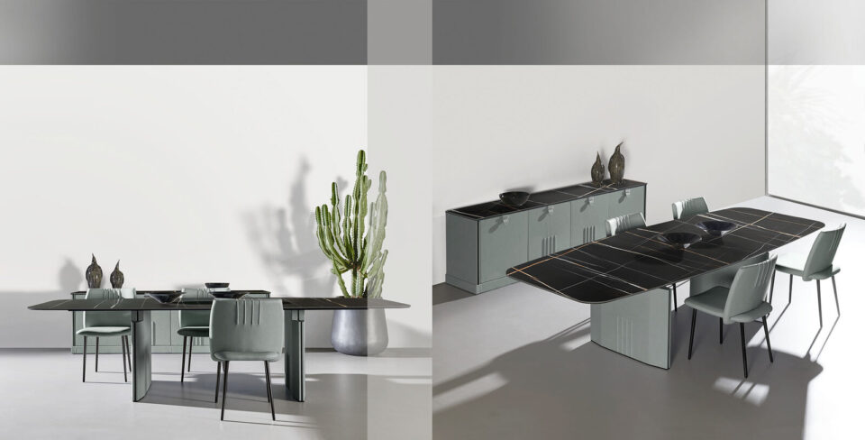 Philly Table à manger design haut de gamme issue de la collection GMM Capsule. Élégance architecturale et finitions personnalisables, disponible chez D-Style Interior.