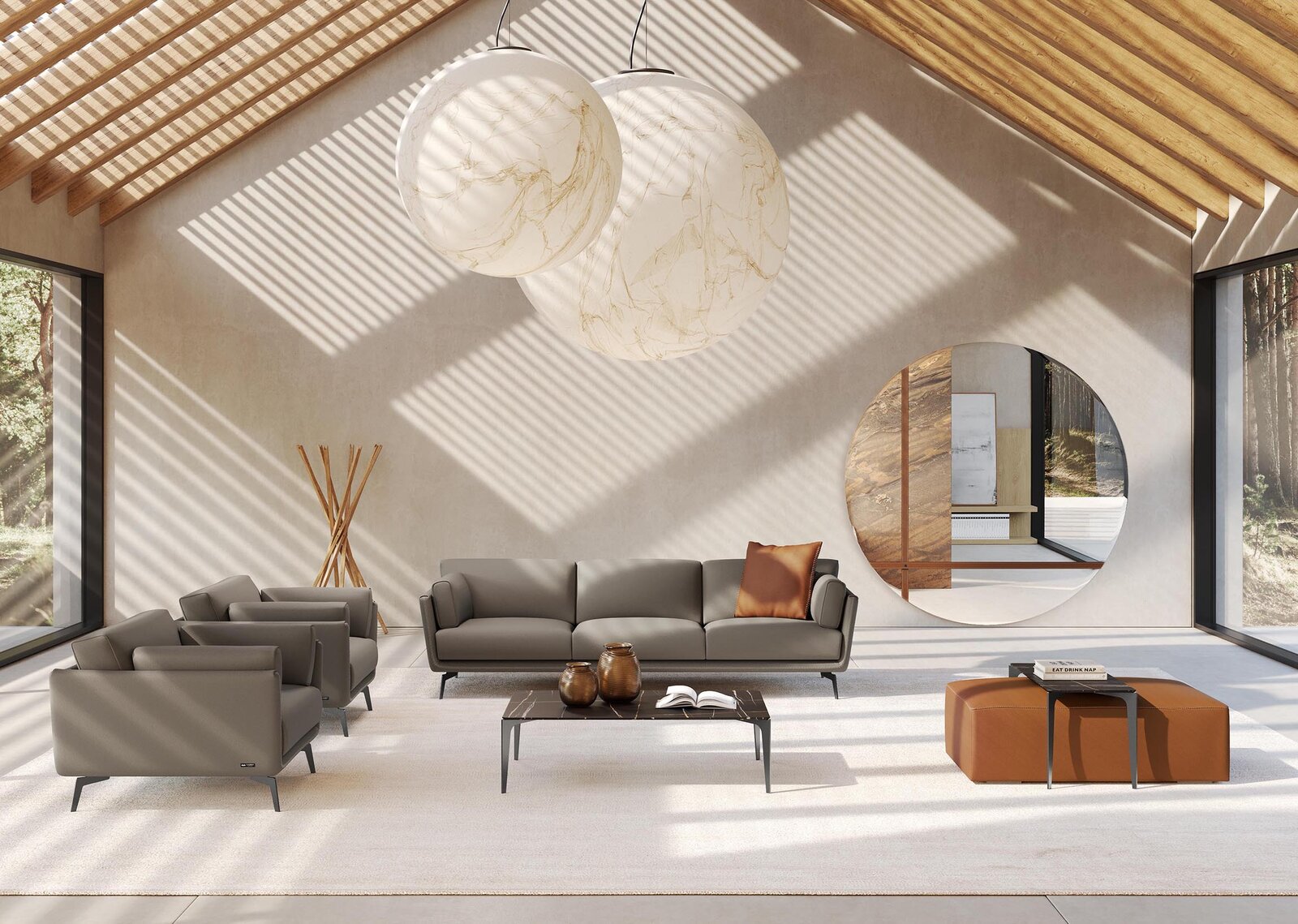 Stones Ottomans de Gamma Arredamenti allient élégance, confort et polyvalence. Leur design arrondi et raffiné sublime tous les intérieurs modernes. Disponible chez D-Style Interior.