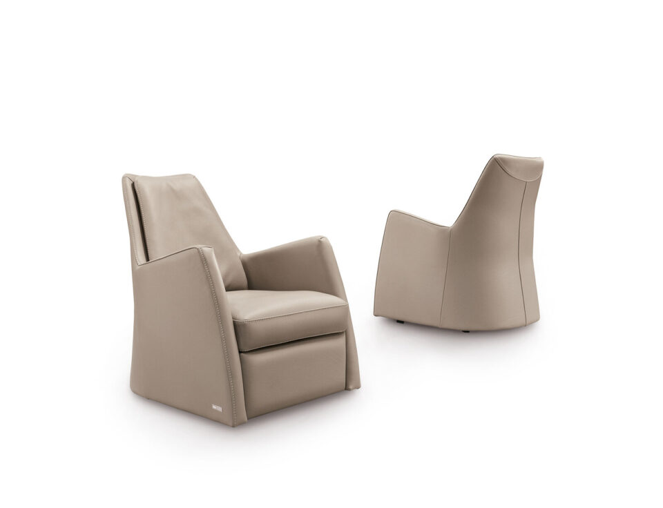 KATE fauteuil en cuir signé Gamma Arredamenti. Design haut de gamme, confort exceptionnel et finitions artisanales. Disponible chez D-Style Interior.