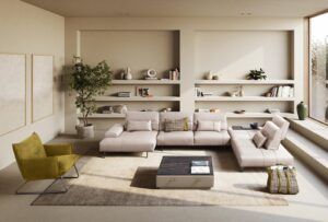 MARGOT fauteuil de Gamma Arredamenti, design moderne en cuir avec base tubulaire et détail décoratif raffiné. Disponible chez D-Style Interior.