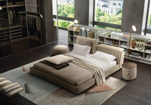 Sound Night Lit king-size en cuir avec tête de lit inclinable. Confort supérieur, finitions couture et design élégant signé Gamma Arredamenti. Disponible chez D-Style Interior.