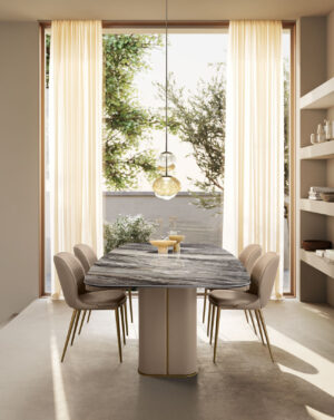 Medea, une chaise design en cuir signée Gamma Arredamenti. Élégante, confortable et moderne, disponible chez D-Style Interior.