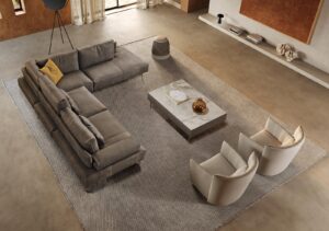 Saks canapé design haut de gamme par Gamma Arredamenti, au style contemporain et modulable. Disponible chez D-Style Interior.