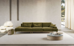 Saks canapé design haut de gamme par Gamma Arredamenti, au style contemporain et modulable. Disponible chez D-Style Interior.