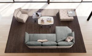 Tulip fauteuil en cuir moderne, confortable avec coussins cocooning et détails personnalisables. Disponible chez D-Style Interior.