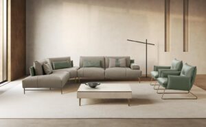 Saks canapé design haut de gamme par Gamma Arredamenti, au style contemporain et modulable. Disponible chez D-Style Interior.