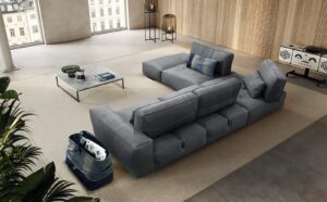 Soho canapé design haut de gamme par Gamma Arredamenti, avec mécanisme réglable et assise moelleuse. Disponible chez D-Style Interior.