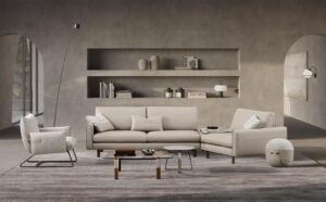 Summer canapé design haut de gamme par Gamma Arredamenti avec dossier ajustable et tablettes latérales élégantes. Disponible chez D-Style Interior.