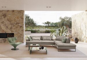 Sunset canapé design haut de gamme par Gamma Arredamenti avec assise ajustable et design élégant. Disponible chez D-Style Interior.