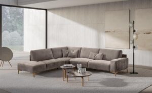 Twiga canapé design haut de gamme par Gamma Arredamenti avec surpiqûres parallèles et design contemporain. Disponible chez D-Style Interior.