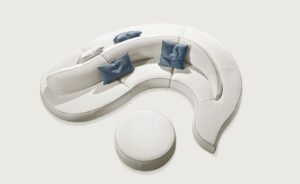 Wave canapé incurvé en cuir design haut de gamme par Gamma Arredamenti au style fluide et modulaire. Disponible chez D-Style Interior.