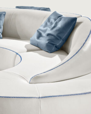 Wave canapé incurvé en cuir design haut de gamme par Gamma Arredamenti au style fluide et modulaire. Disponible chez D-Style Interior.